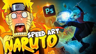 I Created a NARUTO LEAF VILLAGE in Photoshop  Speed Art [upl. by Elbertina]