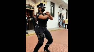 Music Therapy  Female Officer Dancing Entertaining The Public lool [upl. by Elbas]