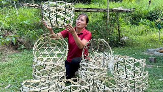 Handmade bamboo baskets weaving making egg nests for chickens gardening [upl. by Tshombe]