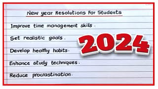 New Year Resolutions  20 Best New Year Resolutions For Students 2024 [upl. by Evie453]