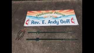 DIY outdoor banner sign installation setup  Easy  Low cost  Cheap  Fast amp Quick [upl. by Iteerp]