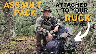 How I attach my assault pack to my ruck [upl. by Aizirtap]