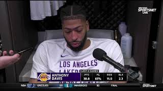 Anthony Davis POSTGAME INTERVIEW  Los Angeles Lakers beat Toronto Raptors 132131 [upl. by Broadbent]