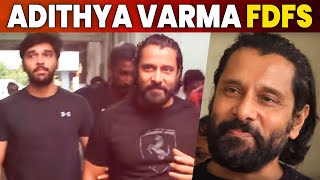 Adithya Varma FDFS  Chiyaan Vikram amp Dhruv Vikram Mass Entry  Adithya Varma Celebrations [upl. by Nedyrb991]