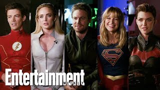 Arrowverse Superheroes Say Goodbye to Stephen Amell  Entertainment Weekly [upl. by Eedyah]