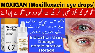 Moxigan eye drops  Moxifloxacin eye drops  eye infection treatment  eye redness [upl. by Atikir]