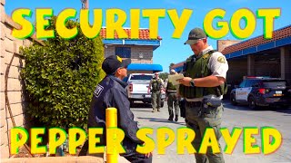 Security Guard got Pepper Sprayed  1st Amendment Audit [upl. by Gelasius]