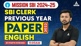 SBI Clerk 2024  SBI Clerk English Previous Year Question Paper  By Parth Krishan [upl. by Giarla]