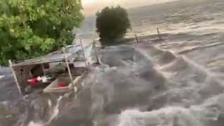 Tsunami hits Pangai Lifuka Tonga January 15 2022 [upl. by Huesman13]