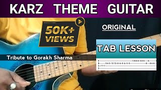 Karz Theme Guitar  TAB LESSON [upl. by Strage]