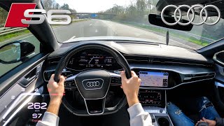 Audi S6 C8 Avant 30 TDI 344HP TOP SPEED POV DRIVE ON AUTOBAHN [upl. by Zirkle]