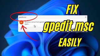 Easiest Way To Fix Group Policy Editor Missing In Windows 1011 Home 2025  Enable GPEDIT in Windows [upl. by Kammerer]