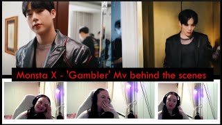 Monsta X  Gambler Mv Behind the scenes Reaction [upl. by Ioyal]