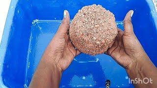 ASMR✅ red crunchy gritty stone texture crumbling in tub 🟦🔴🟦 [upl. by Clo]