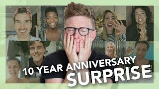 10 YEAR SURPRISE REACTION  Tyler Oakley [upl. by Dicks230]