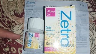 Zetro Syrup Uses  Zetro specifications  Azithromycin uses  Azithromycin ke fayde in hindhi [upl. by Garrik]