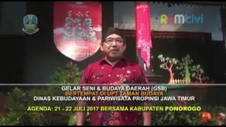 Gelar Seni Budaya Daerah UPT Taman Budaya Jawa Timur [upl. by Einafats]