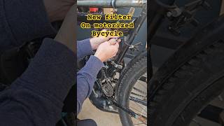 New gas filter on motorized bicycle [upl. by Postman]