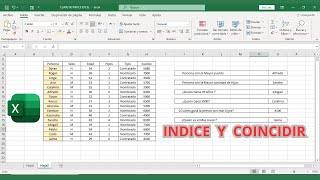 FUNCIONES DE INDICE EN EXCEL – FUNCION INDICE Y COINCIDIR [upl. by Anele]