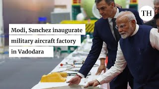 Modi Sanchez inaugurate Indias first private facility for making military aircraft in Vadodara [upl. by Aluk332]