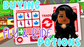 BUYING FLY amp RIDE POTIONS TO GIVEAWAY  ROBLOX ADOPT ME  Nataya MiShel [upl. by Devan767]