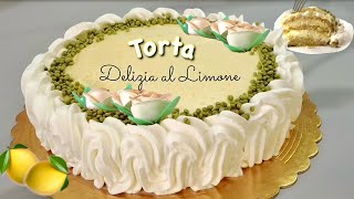 TORTA DELIZIA AL LIMONE 🍋 con PAN DI SPAGNA facile e CREMA PASTICCERA al limone 🍋 [upl. by Eural]