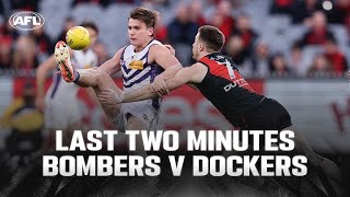 Last Two Minutes Essendon v Fremantle  Round 21 2024  AFL [upl. by Donalt881]