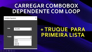 Carregar COMBOBOX Excel VBA DEPENDENTE com Critério em Linhas da Planilha [upl. by Siuoleoj]