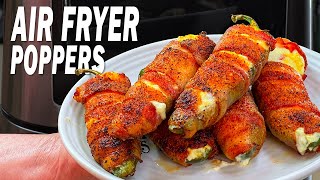 Easy Bacon Wrapped Jalapeno Poppers Made In The Air Fryer [upl. by Ilojne]