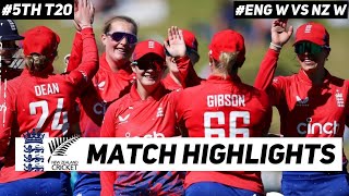 England Women vs New zealand Women 5th T20 match Highlights 2024 [upl. by Evol]