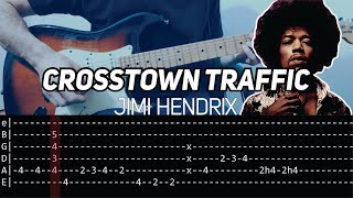 Jimi Hendrix  Crosstown traffic Guitar lesson with TAB [upl. by Qirat]