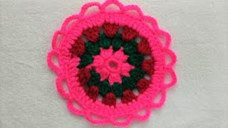 Hand Work  Yarn Circle Crochet [upl. by Roselani]