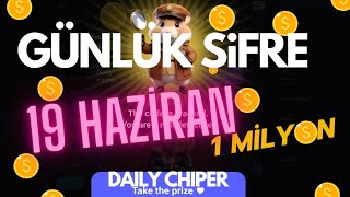 HAMSTER KOMBAT 19 HAZÄ°RAN GÃœNLÃœK ÅžÄ°FRE hamsterkombat hamsterkombatdailycipher [upl. by Bronk870]