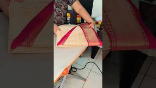 Easy saree pre pleating 😍box folding pre pleating shorts shortvideo [upl. by Novah]