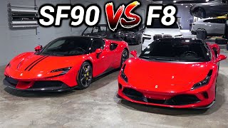 FERRARI SF90 VS FERRARI F8  BMW’S GET MORE POWER [upl. by Vil]