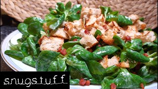 Feldsalat mit Croutons und knusprigen Speckwürfeln Rezept  Episode 0072 [upl. by Socher]