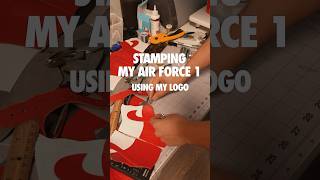 Stamping my logo into My Custom Air Force 1s Pt 2 [upl. by Coralyn]