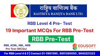 Rastriya Banijya Bank RBB Level 4 Free Pre Test Live Class by Raju Sir EdusoftBanking [upl. by Uno]