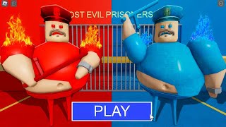 FIRE VS WATER BARRYS PRISON RUN OBBY ROBLOX roblox obby [upl. by Corder]