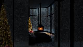 Cozy Bedroom Retreat ❄️ Snowfall amp Soft Fireplace Crackle [upl. by Tingey]