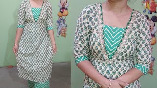 Kurti Cutting And Stitching For Beginners With Tips  Straight Kurti Cutting Stitching [upl. by Baird]