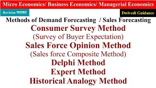 Delphi Method of Forecasting Expert Opinion Method Consumer Survey Sales Force Opinion Analogy [upl. by Nylirehc229]