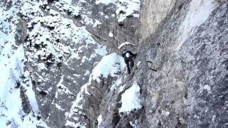 Winter ascent of Ferrata Sci Club 18 on Mount Faloria  Cortina  Dolomiti [upl. by Kuth]