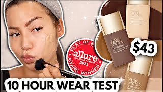 BETTER THAN THE OG ESTEE LAUDER SHEER DOUBLE WEAR FOUNDATION  10 HR WEAR TEST [upl. by Mccarthy283]