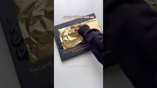 Applying gold leaf to perfection 👌tips for beginners art shorts arabiccalligraphy [upl. by Elleynad]