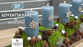 DIY edler Adventskranz mit Naturmaterial und silbernen Akzenten Howto Deko Kitchen [upl. by Claman]