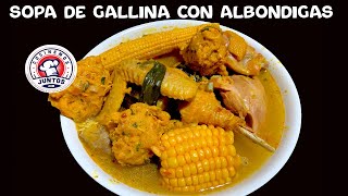 Sopa de gallinas con albondigas Comida Nicaragüense [upl. by Merilyn]