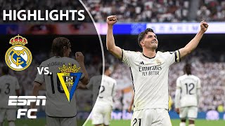 Real Madrid vs Cádiz  LALIGA Highlights  ESPN FC [upl. by Llertnor]