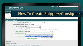 How to create shippers and consignees in BorderConnect [upl. by Namhar635]