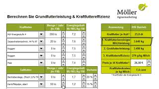 Grundfutterleistung und Kraftfuttereffizienz in der Milcherzeugung berechnen [upl. by Nikal684]